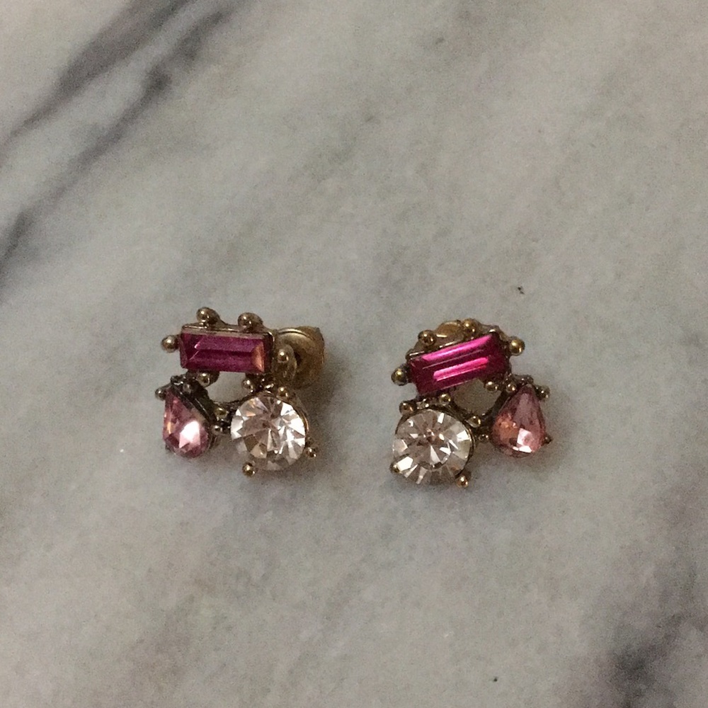 Bauble Bar tri color stone earrings